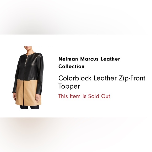 Neiman Marcus color block leather collection jacket - Picture 6 of 6